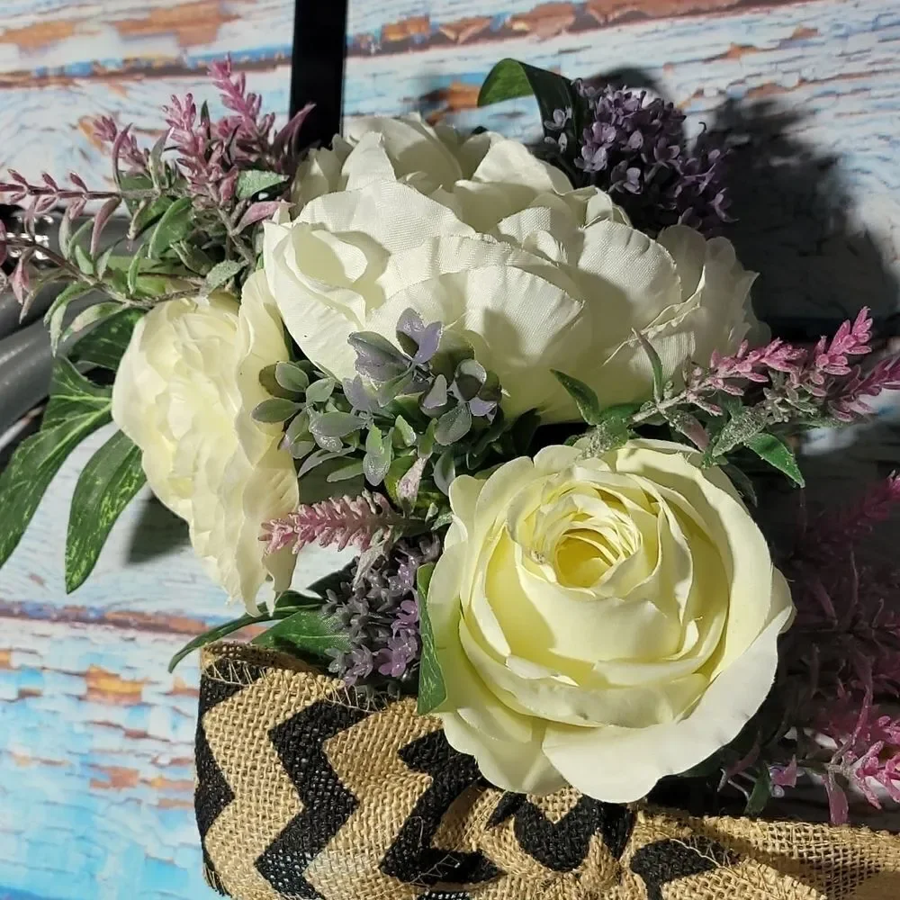 Hose Wreath Gray Floral Garden Hose Wreath